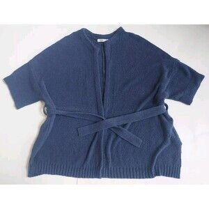 NWOT Ladies UGG Denim Blue Linen Blend SS Belted Cardigan Sweater Size XS/S